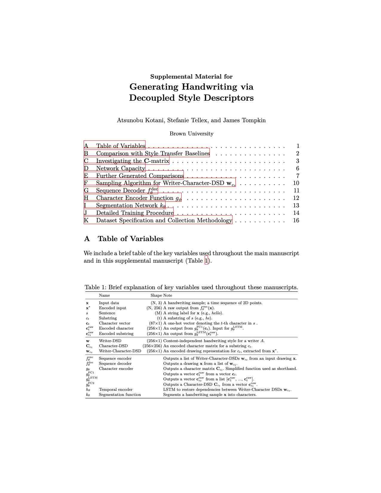 Supplemental document first page